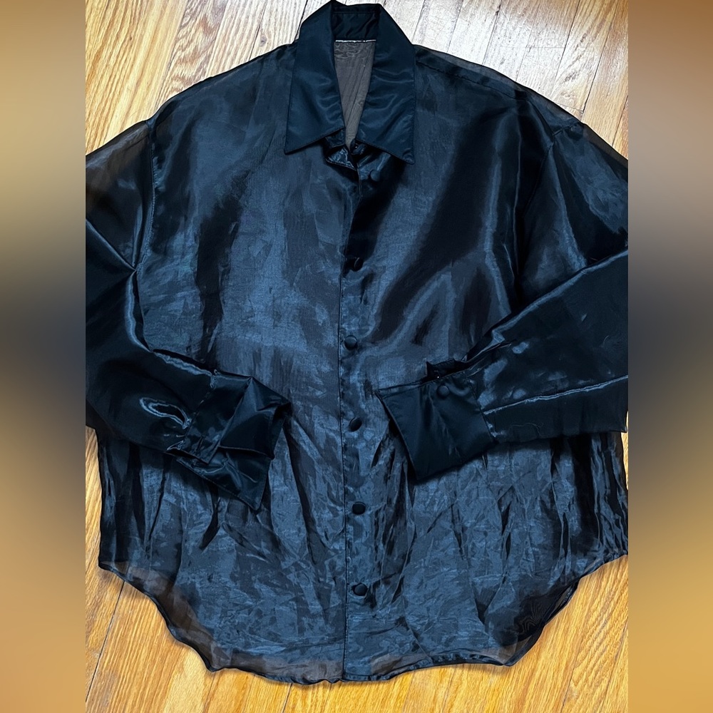 Organza sheer blouse size18
